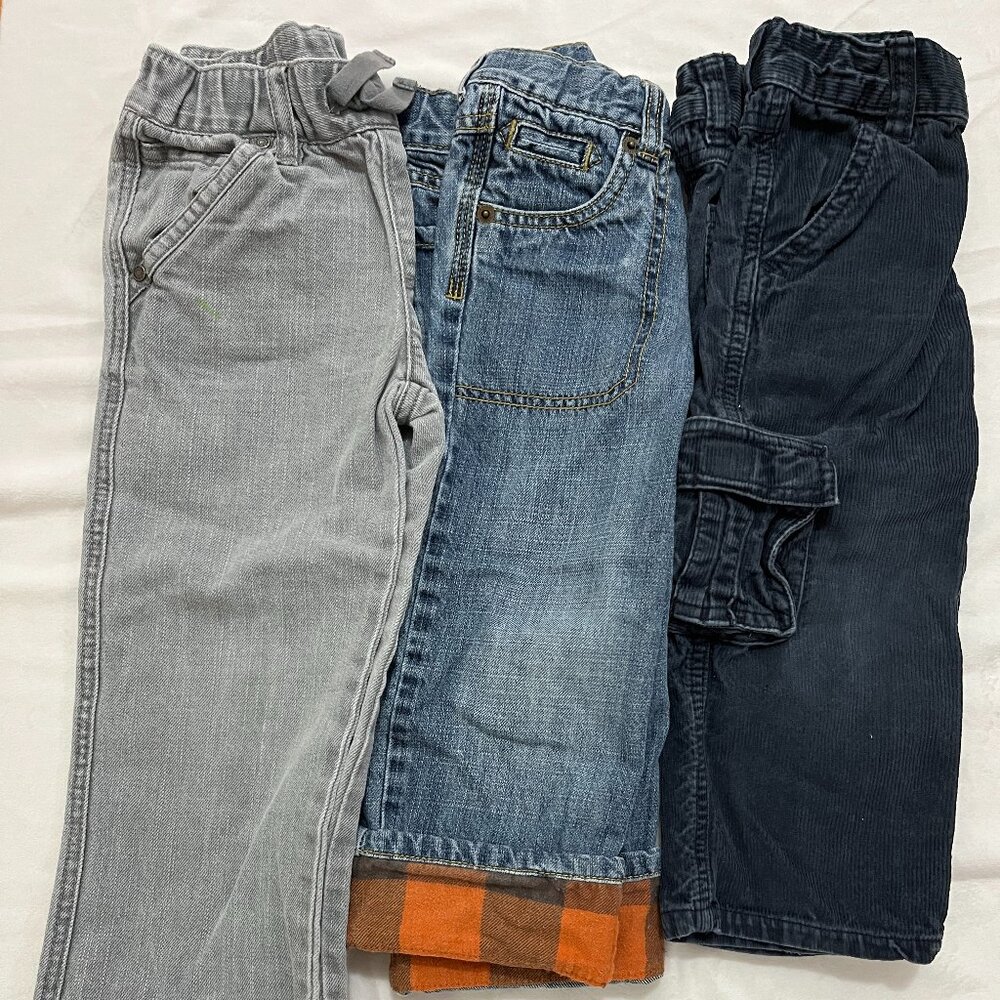 Gymboree | 3 Pairs Boys 3T Jeans, 2T Corduroy Pants 100% Cotton
